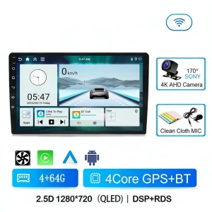 Universal 9 Inch Car Stereo Car DVD Player Car Radio Navigation IPS Screen 4 Core Head Unit GPS Amplifier Carplay Android Auto
