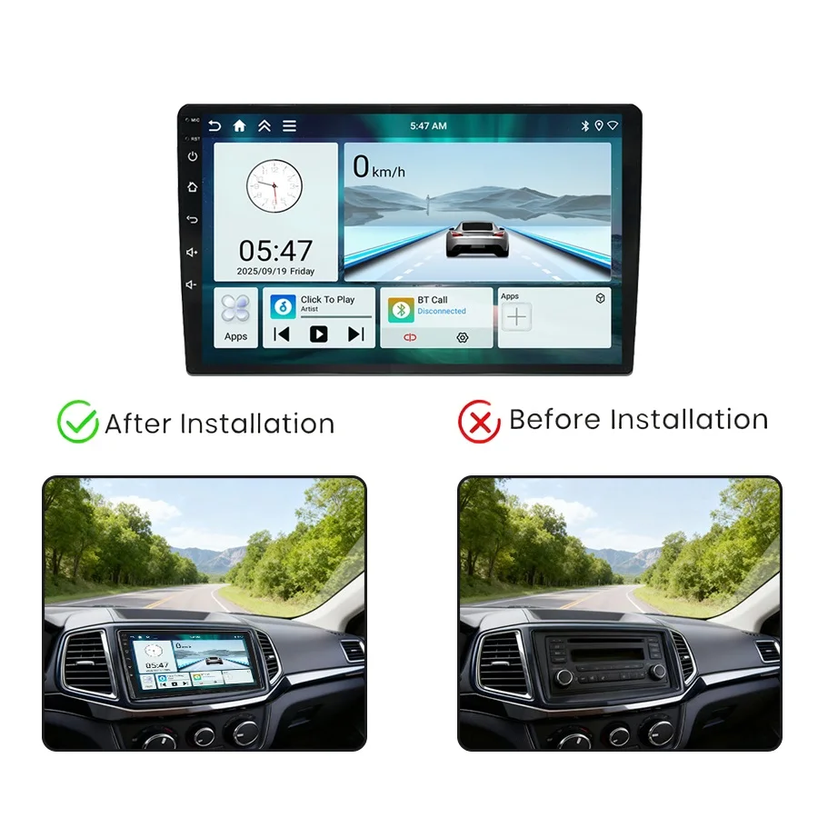 Universal 9 Inch Car Stereo Car DVD Player Car Radio Navigation IPS Screen 4 Core Head Unit GPS Amplifier Carplay Android Auto - Image 6