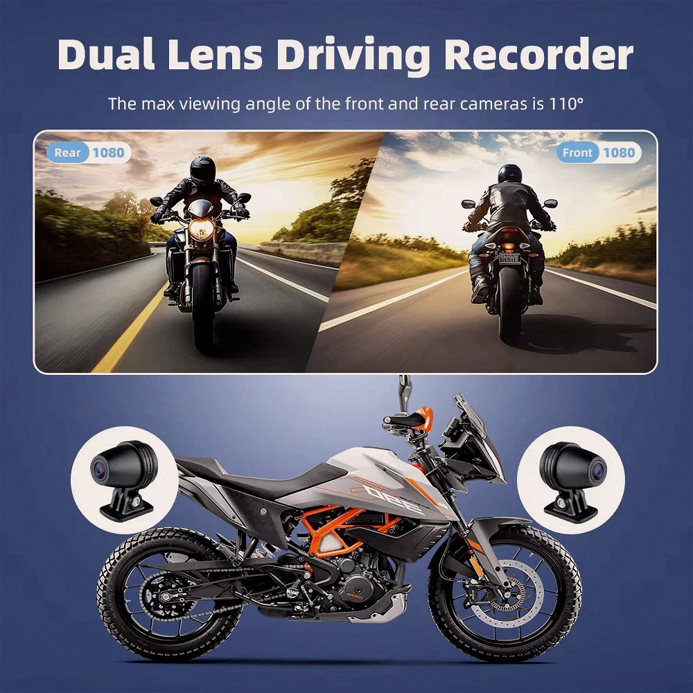 Portable Motorcycle Touch Screen Navigation Player, 6" Android 14 System Built-in CarPlay Android Auto DVR USB Connection - Image 5