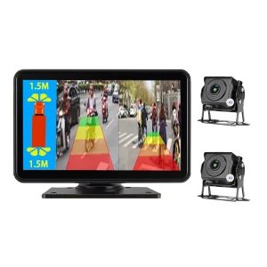 Waterproof Touch Screen Dual AI Ranging 1080P AHD Camera Split Display Night Vision Monitor System Adjustable Parking Lines