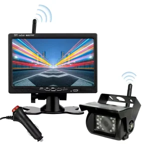 7" Digital Wireless Backup Camera System, 12V-24V Waterproof Rear View Monitor Kit, Stable 2.4GHz WiFi Reverse Camera for Trucks, RVs, Trailers, Buses