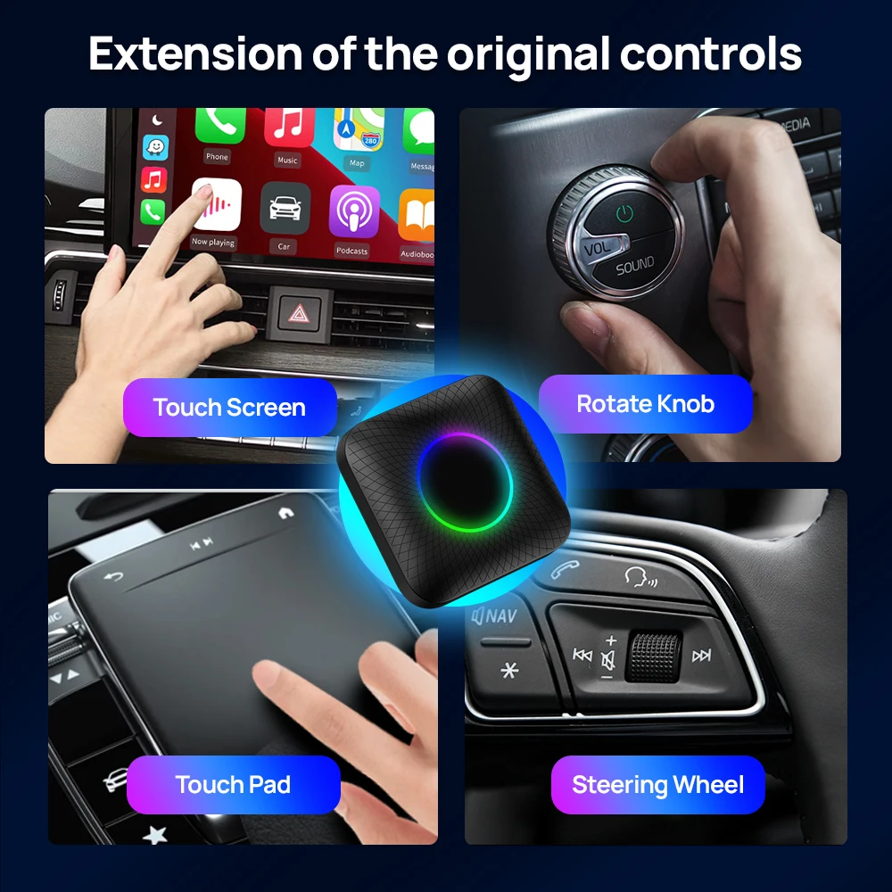 Carlinkit Smart AI Box, Wireless CarPlay & Android Auto, 4GB+64GB/8GB+128GB, Universal Android Multimedia Video Box for Netflix, YouTube & Car Stereo - Image 4