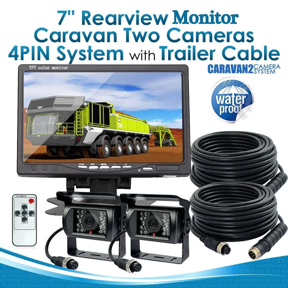 7 Inch Waterproof IP68 Vehicle Backup Camera Monitor