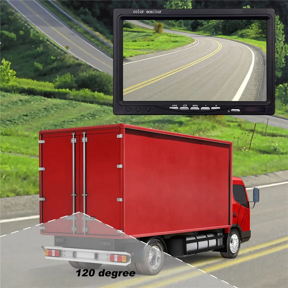 7 Inch HD Wireless Backup Camera System TFT LCD Monitor Rear View Reverse System for Trucks, Bus, RV, Trailer, Excavator - Image 4