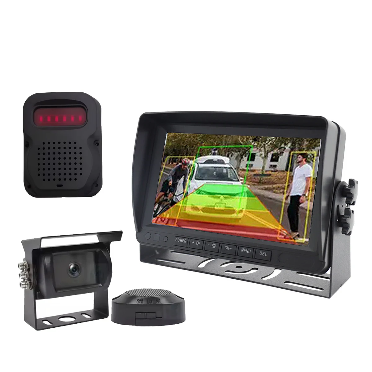 7 Inch IPS Truck Monitoring System AI BSD Detection Technology Waterproof 1080P Night Vision Recording for Truck Forklifts