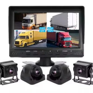 7 Inch Split Screen AHD Monitor 4CH Video Input Front Rear View Backup Reverse Camera System for Truck Bus