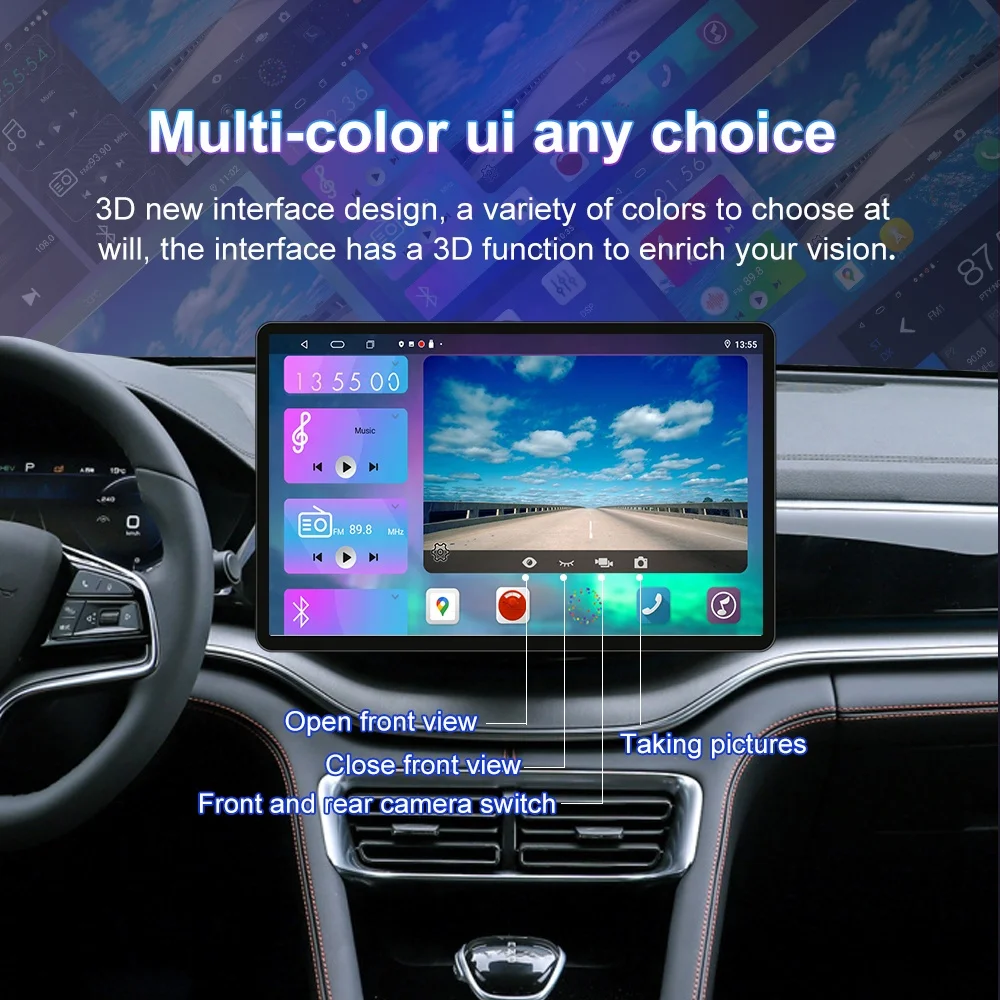 12 Inch Android Auto Car Stereo | GPS Navigation Radio with Wireless CarPlay, DSP & Dual Recording Cameras - Image 5