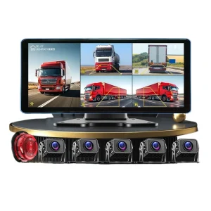 Truck Dash Cam with 5-Channel Monitoring, Reversing Camera, Blind Spot Warning, HD Night Vision, Mobile Phone Connection