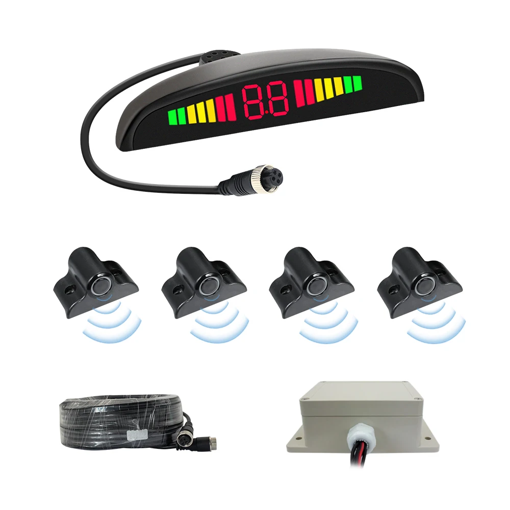 Ultrasonic 4-Probe Parking Sensor System with LED Display, Waterproof Reversing Blind Spot Detection Aid for Bus & Truck - Image 5