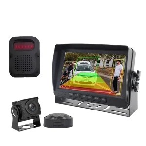 Truck Forklift Monitoring System 7 Inch IPS AHD Display Waterproof Reverse Front Camera AI BSD Detection