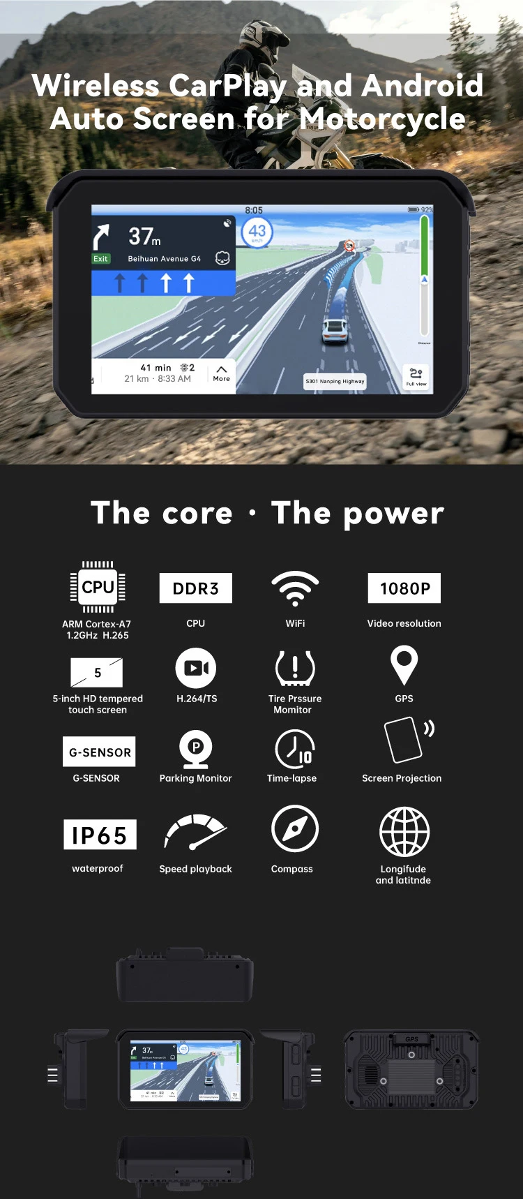 Portable WinCE Car GPS Navigator