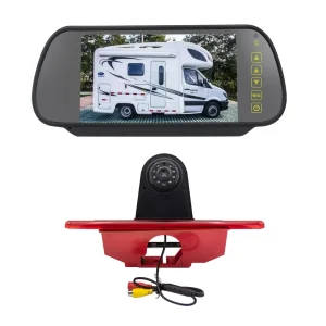 3rd Brake Light Camera System with Side View Cameras, Rear View Backup Monitor Kit for Sprinter Citroen Jumpy, Peugeot Expert, Toyota Proace Cargo Vans