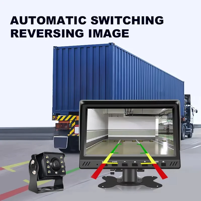 7 Inch 2-Channel AHD 1080P DVR Monitor System IP68 Waterproof Reverse Camera TF Card Video Recorder Driving Parking Monitoring Kit for Trucks - Image 5