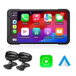 5 Inch IPS Touch Screen Motorcycle Carplay Android Auto – WinCE Portable GPS Navigation DVR Bluetooth 5.0 WiFi 5G SIM TF Card IP67 Waterproof