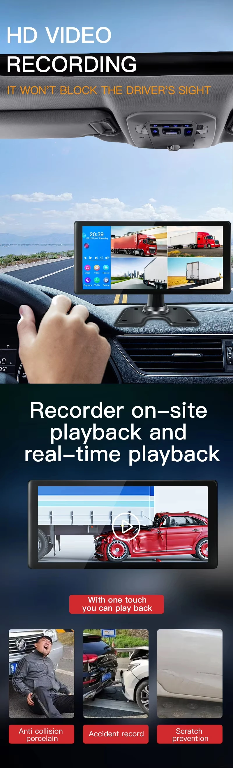 10.36 Inch IPS Touch Screen Truck Camera System
