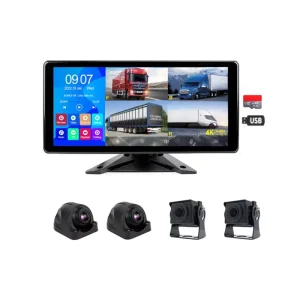 9V-36V AHD DVR Monitoring System 4K Split Screen Waterproof Night Vision 4 Cameras Reverse Camera Kit for Truck Bus