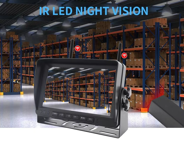7 Inch 2.4G Digital Wireless Forklift Camera System, 60V Strong Magnetic Battery Rear View Monitor Kit - Image 2