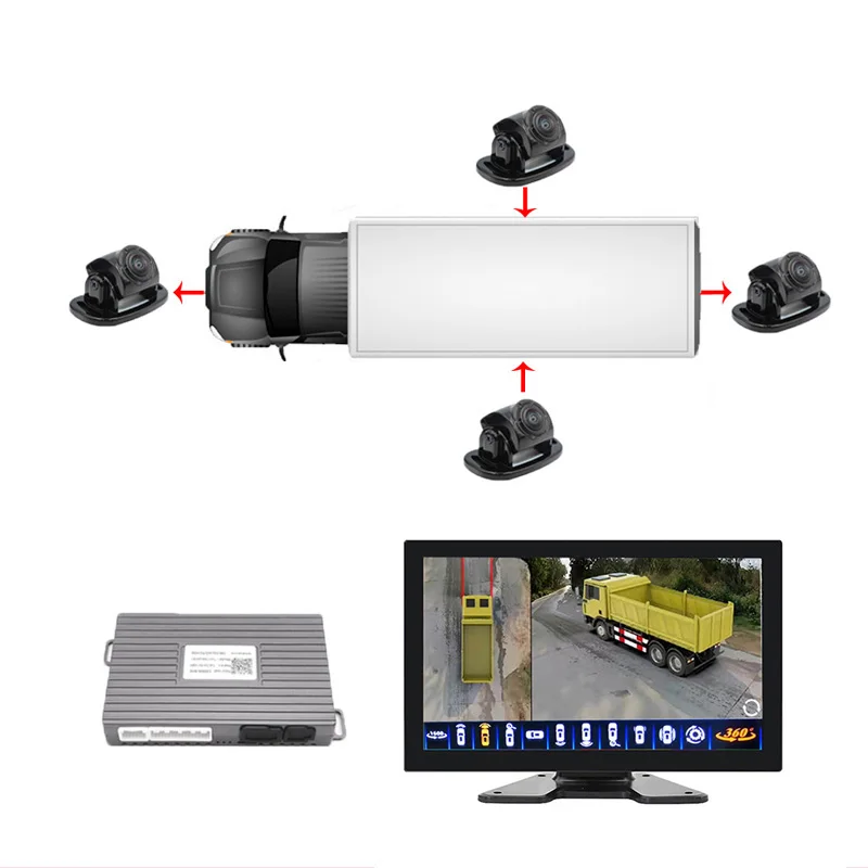 10.1 Inch IPS Touch Screen 1080P AHD 3D 360° View Panoramic Backup Camera AI DMS System for Truck Bus - Image 4