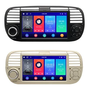 7 Inch Android 13 Car Radio for Fiat 500 / Abarth 2007-2015, Wireless CarPlay Android Auto Bluetooth GPS Multimedia Stereo