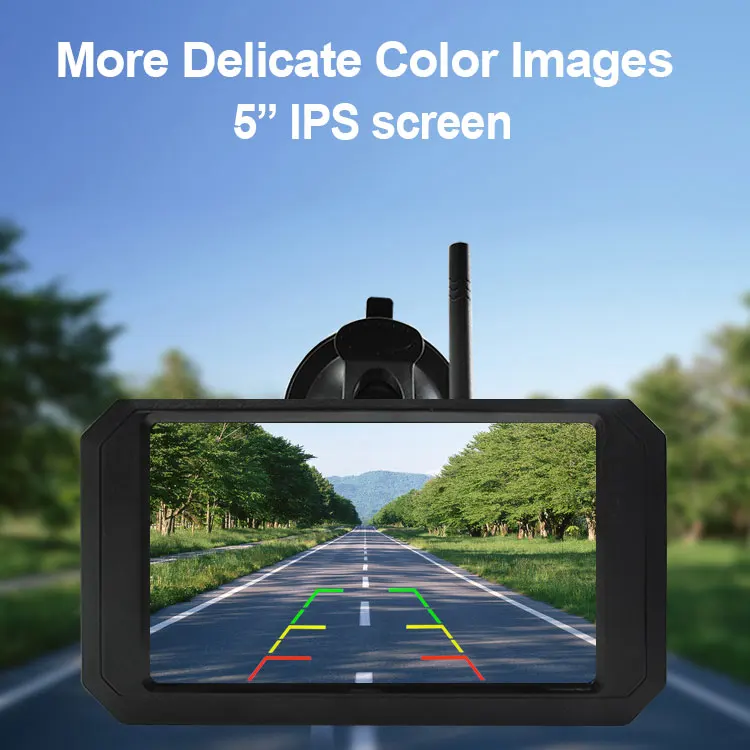 5" Solar Wireless Backup Camera System with Gesture Swipe Display, Touchless Control Rear View Monitor, No-Drill Solar Powered Car Reversing Aid Kit - Image 4