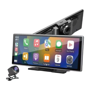 1080P Wireless Dash Camera for Car 11.26 Inch Android Auto Screen CarPlay Voice Control Portable Dashboard Monitor