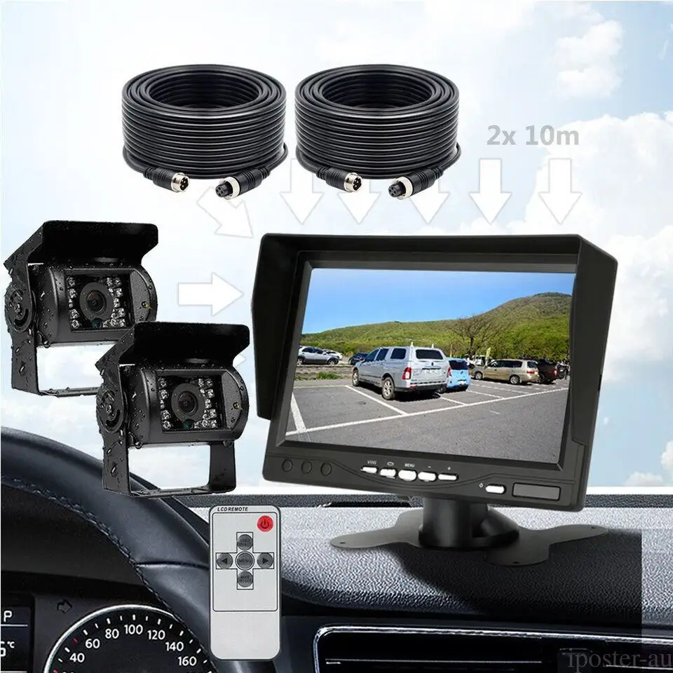 7 Inch Waterproof IP68 Vehicle Backup Camera Monitor