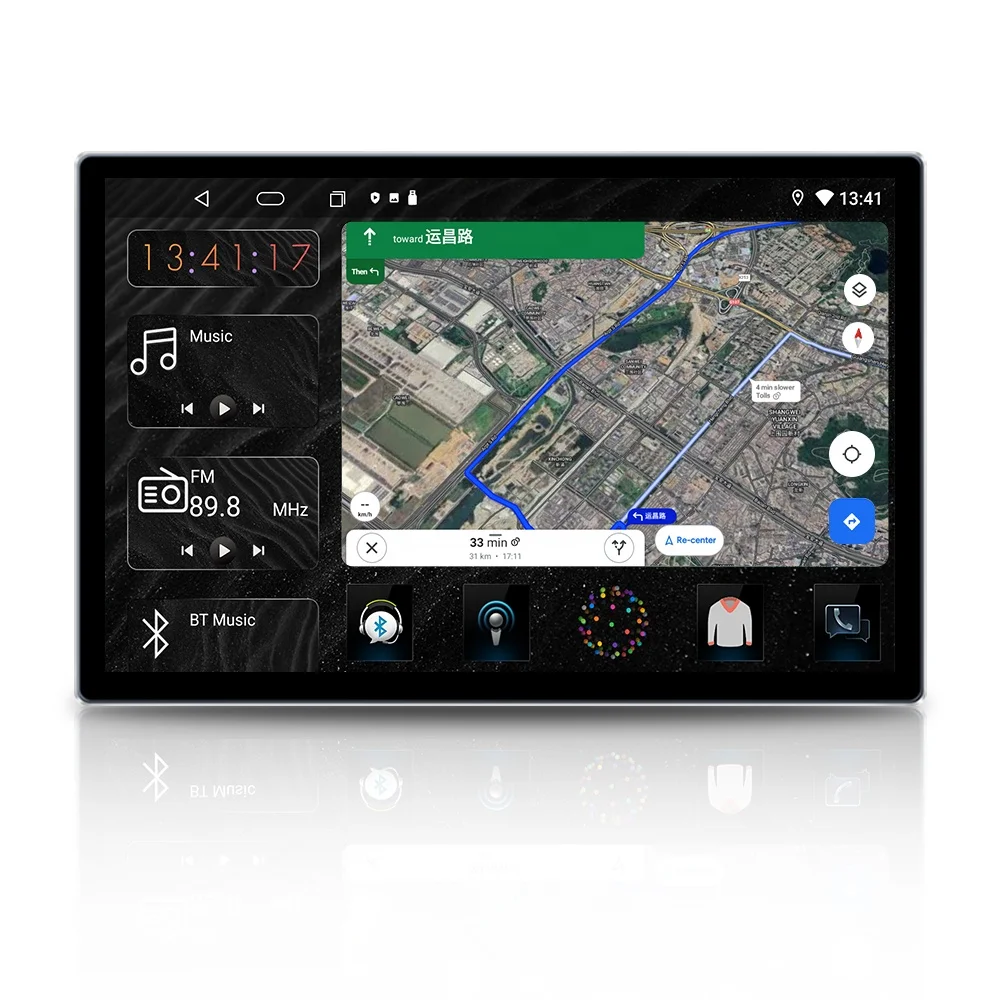 12 Inch Android Auto Car Stereo | GPS Navigation Radio with Wireless CarPlay, DSP & Dual Recording Cameras