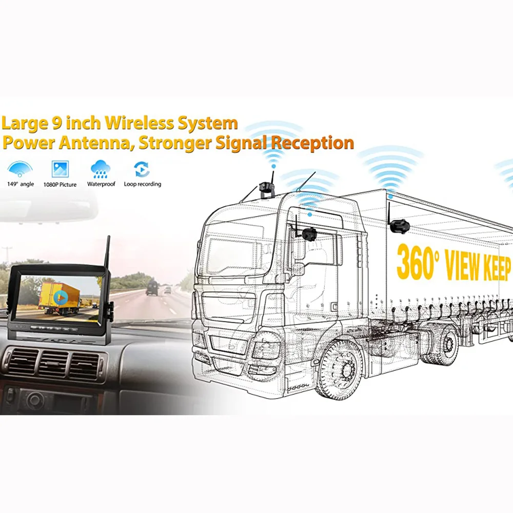 Wireless 1080P 7 Inch Backup Camera System
