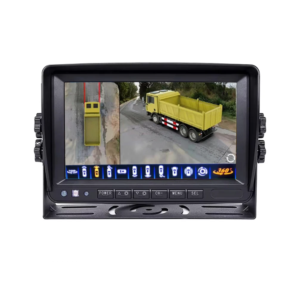 7 Inch IPS Screen Monitor 4 AHD 1080P Side Cameras AI 3D 360° View Monitoring Alarm System for Truck Bus - Image 2