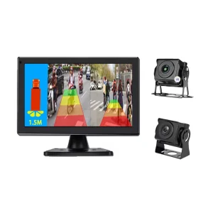 10.1 Inch Touch Screen 12V-24V Truck Dual Camera Split Screen Front View System with AI Ranging, AHD & Adjustable Parking Lines