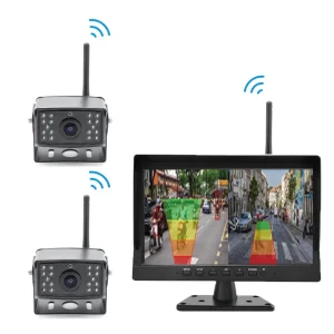 10.1" Wireless Truck Backup Camera System with BSD Blind Spot Detection, 2 Channel HD Night Vision Reverse Camera Kit, IP69K Waterproof for RV, Truck, Forklift, Trailer