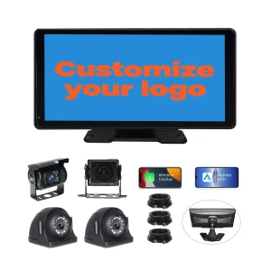10.36 Inch Touch Screen 4CH 1080P Night Vision Waterproof Dash Cam DVR Parking Mode for Truck RV Fleet Vehicle
