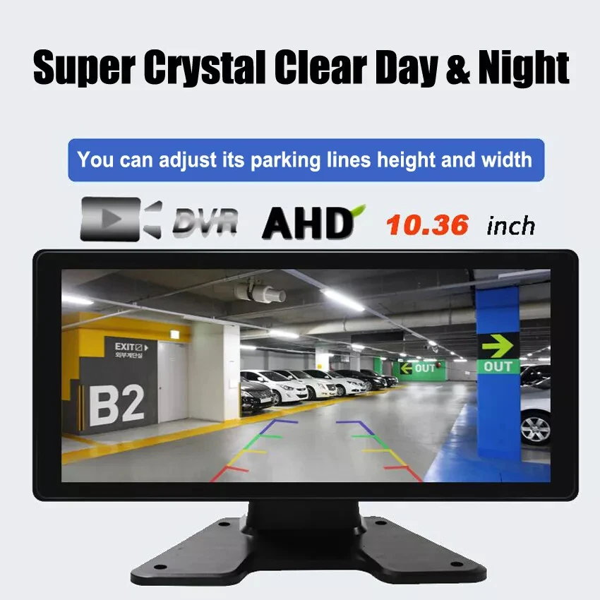 10.36 Inch Quad Screen Monitor 4CH HD Backup Camera 360° Panorama Parking DVR System Waterproof Reverse Camera Kit for Truck RV - Image 2