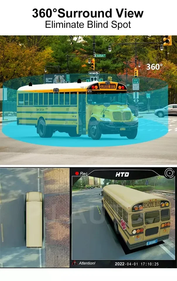 4 Channel AHD Truck Camera System 10.1 Inch 1080P DVR Monitor 360° View Waterproof Reverse Camera for Truck Bus - Image 6