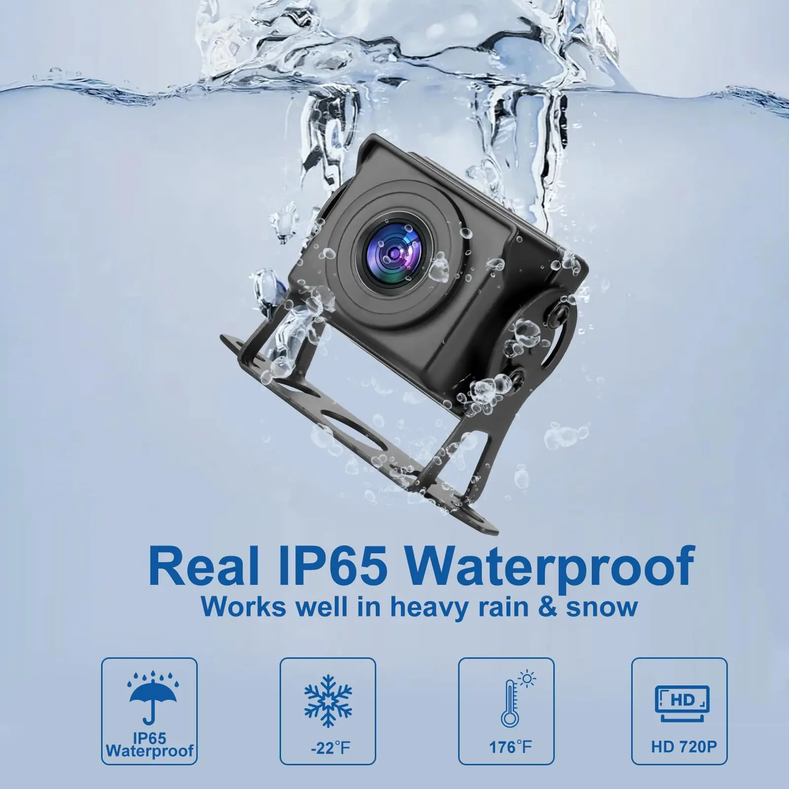 7 Inch 1080P HD LCD Monitor + Reversing Camera System, 170° Wide Angle, IP68 Waterproof Night Vision, 12V-24V Universal for Truck Van Trailer - Image 6