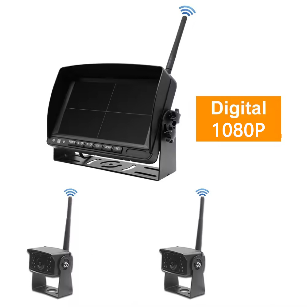 7 Inch 4CH Wireless Backup Camera System | MDVR Rear View Monitor Kit for Truck, Bus, RV & Trailer - Image 8