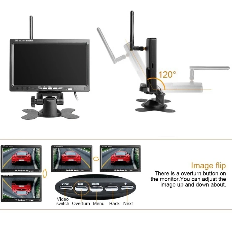 Wireless 7 Inch Truck Reverse Camera System
