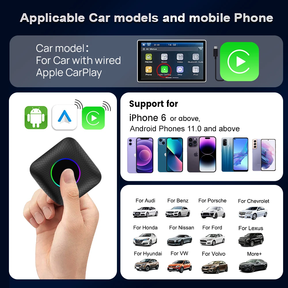 Carlinkit Smart AI Box, Wireless CarPlay & Android Auto, 4GB+64GB/8GB+128GB, Universal Android Multimedia Video Box for Netflix, YouTube & Car Stereo - Image 3