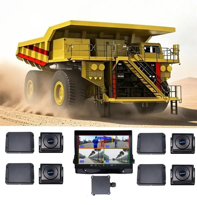 10.1'' 4CH AHD Reverse Camera System, AI Blind Spot Detection for Mining Trucks & Construction Machinery - Image 6