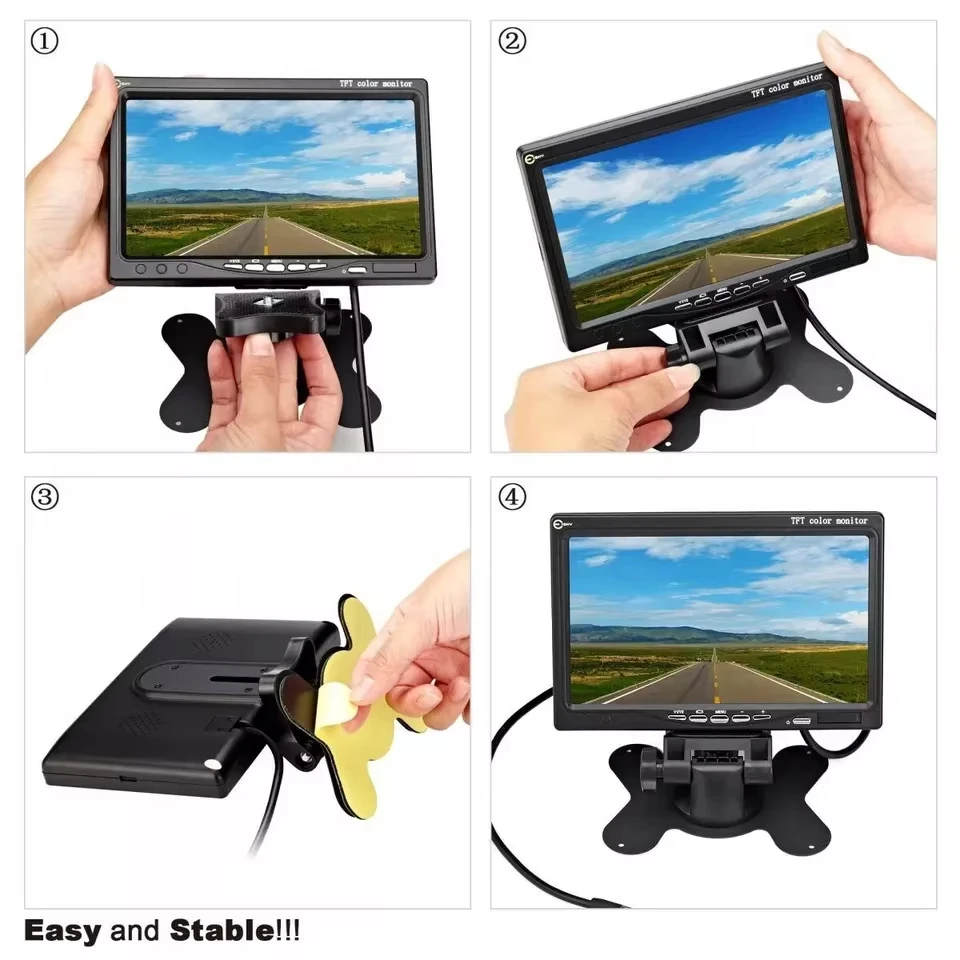 7 Inch 2-Channel Split Screen Monitor with 2Pcs 1080P AHD Waterproof Night Vision Backup Camera for Safe Driving - Image 3