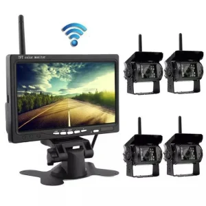 7 Inch Wireless Truck Camera Kit Waterproof 18IR Night Vision Rear View Backup Camera System for RV, Truck, Trailer