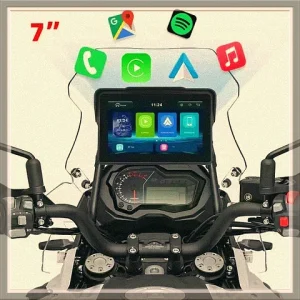 5 Inch Linux System Media Player, Wireless CarPlay Wireless Android Auto IPS Touch Screen IP67 Dustproof Detachable Anti-theft Motorcycle Player