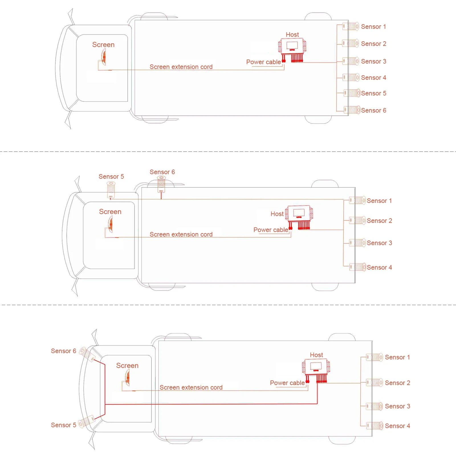 24V IP67 6 Sensor Parking Assist System