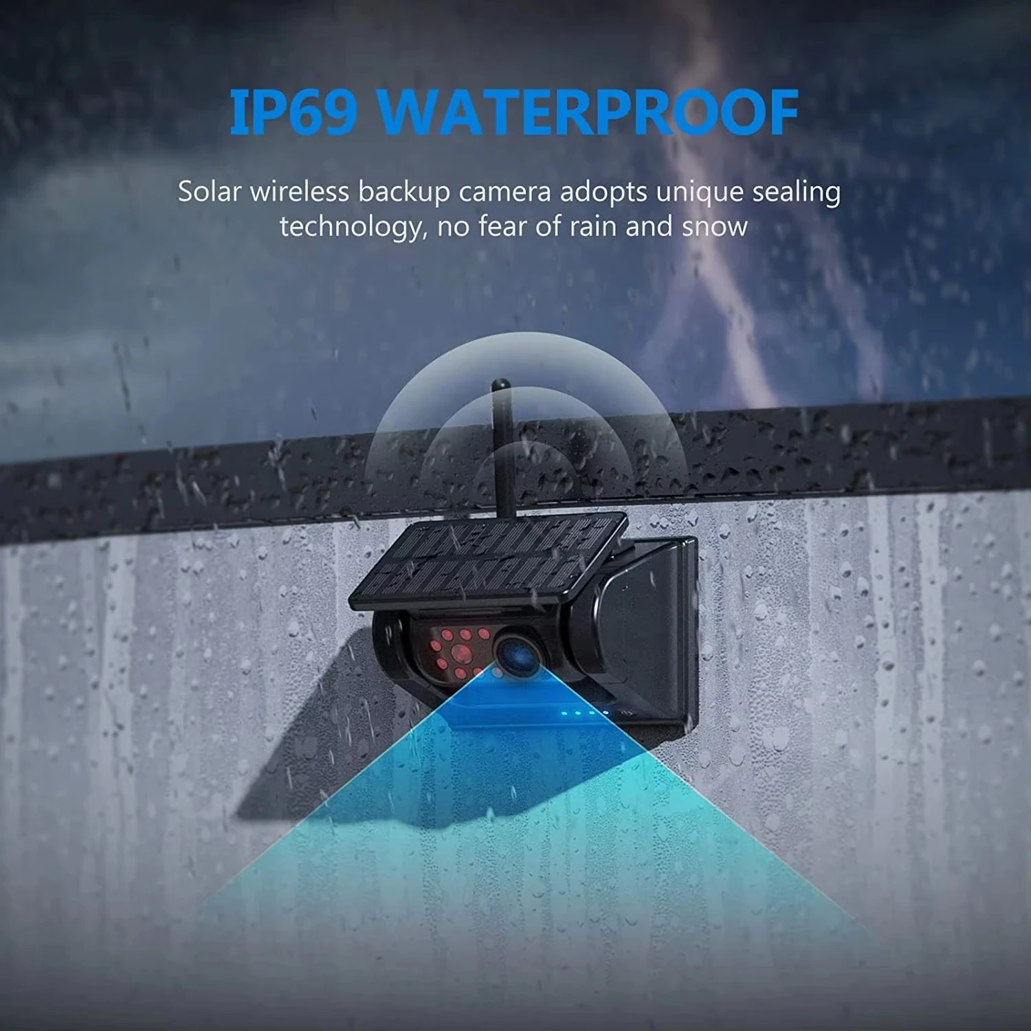 5" Solar Wireless Backup Camera System, Magnetic Mounted AHD Reverse Camera, No-Drill Solar Powered Reversing Aid with Alloy Housing for Car, Truck, RV - Image 4
