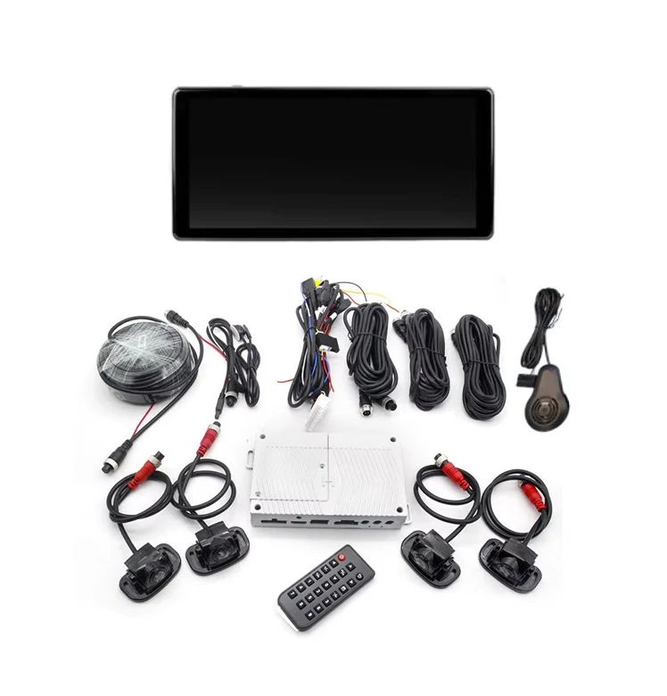 10.1 Inch AHD Monitor 24V 1080P AI 360 Panorama Bird View Reverse Camera Surround Driving Kit BSD System for Truck Bus