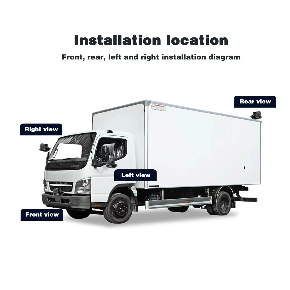 10.1 Inch AHD Monitor 24V 1080P AI 360 Panorama Bird View Reverse Camera Surround Driving Kit BSD System for Truck Bus - Image 5