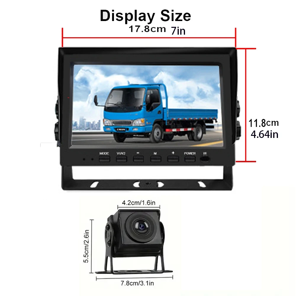 7 Inch 1080P Dual Split Backup Camera System