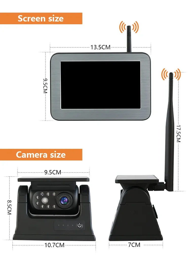 5" Magnetic Wireless Backup Camera System for Tractor, Waterproof HD Monitor Rear View Kit, Multi-Language Farm Agriculture Camera for Combine, Trailer - Image 3