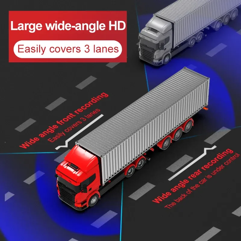 10.1" 1080P Quad Split Screen Monitor System with DVR Recorder, Easy Installation Truck Backup Camera Kit, Night Vision Vehicle Observation System for RV, Truck, Bus - Image 3