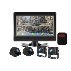 7" IPS Screen AHD 1080P 4CH Forklift Truck Monitor DVR Recording System with BSD Blind Spot Detection & Rear View Backup Camera